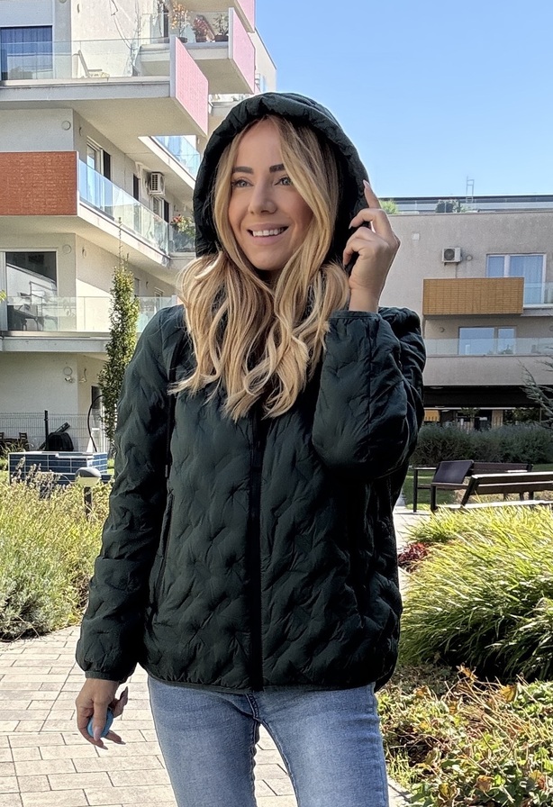 Fanna kabát smaragd – Innova Fashion